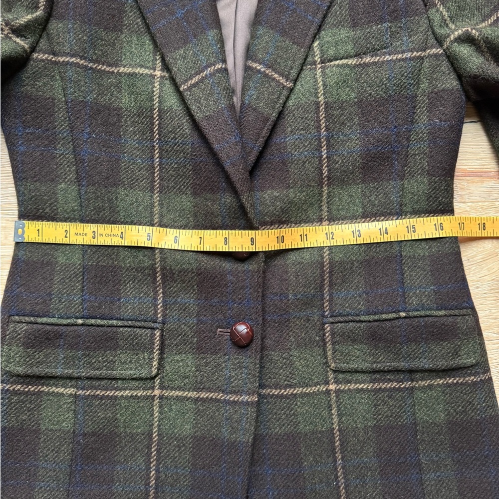 🔥VINTAGE LAUREN Ralph Lauren TWEED WOOL Classic Plaid Blazer Sz4P PriceFirm - Picture 8 of 14